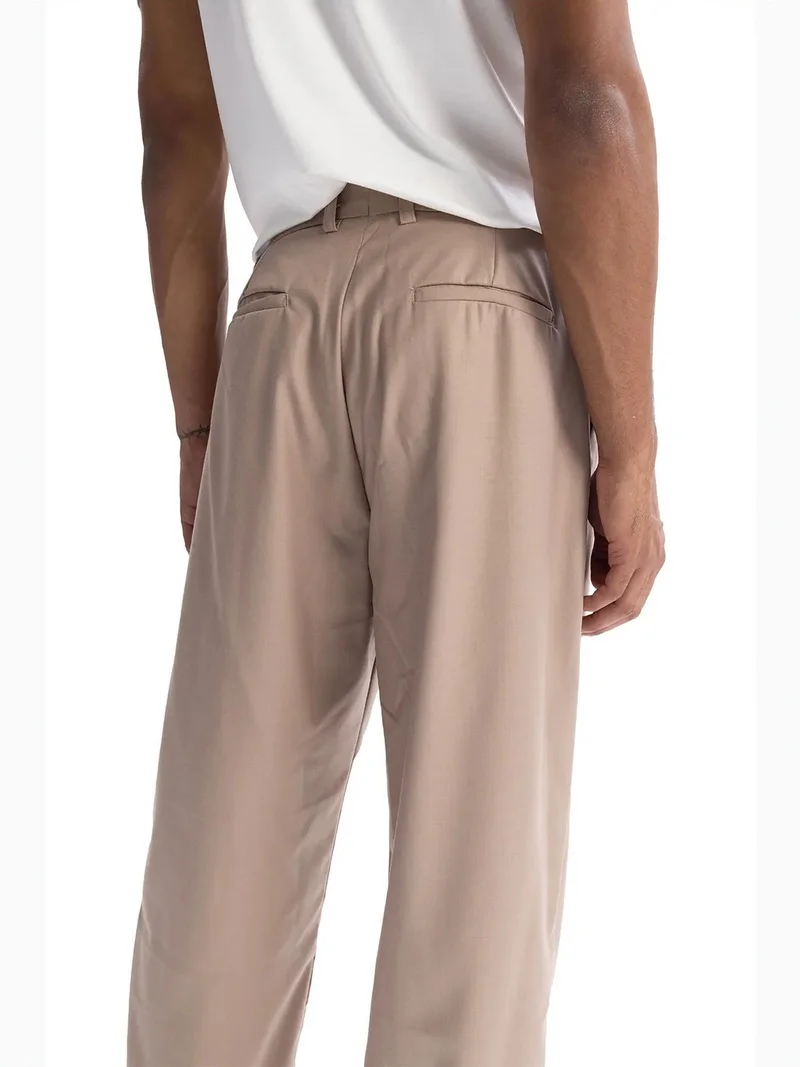 Giesto Beige Natural GIESTO Pleated Straight Leg Pants for Men | Best Price UAE